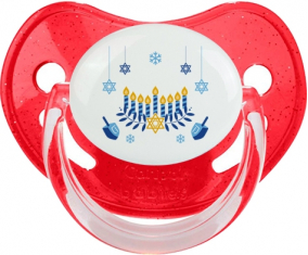 Judaísmo: Diseño de Hanukkah-2: Punta fisiológica tetina de lentejuelas rojas