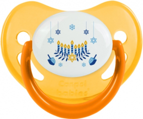 Judaísmo: Diseño de Hanukkah-2: Punta fisiológica tetina amarilla fosforescente