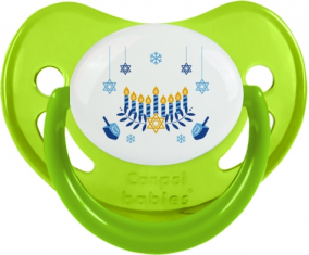 Judaísmo: Diseño de Hanukkah-2: Punta fisiológica fosforescente verde tetina