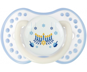 Judaísmo: Diseño hanukkah-2: Punta tetina de cian blanco clásico Lovi Dynamic