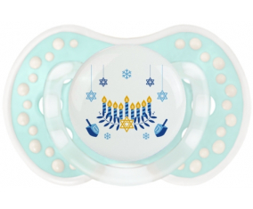 Judaísmo: Diseño hanukkah-2: Retro-turquesa-laguna clásica tetina punta Lovi Dynamic