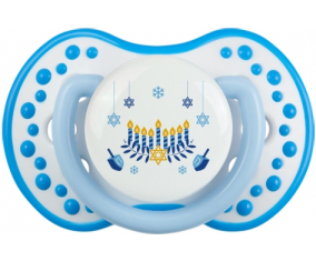 Judaísmo: Diseño hanukkah-2: Punta tetina azul blanco fosforescente Lovi Dynamic