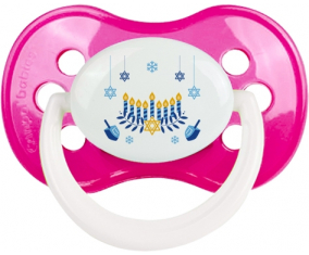 Judaísmo: Diseño de Hanukkah-2: Clásico punta anatómica tetina de color rosa oscuro