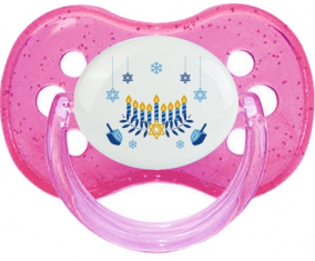 Judaísmo: Diseño hanukkah-2: Punta de cereza tetina rosa de lentejuelas