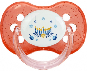 Judaísmo: Diseño hanukkah-2: Punta de cereza tetina de lentejuelas rojas