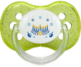 Judaísmo: Diseño hanukkah-2: Punta de cereza tetina verde de lentejuelas