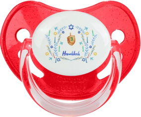 Judaísmo: Hanukkah design-3: Punta fisiológica tetina de lentejuelas rojas