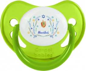 Judaísmo: Hanukkah design-3: Punta fisiológica fosforescente verde tetina