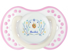 Judaísmo: Diseño hanukkah-3: Punta tetina de color blanco-rosa fosforescente Lovi Dynamic