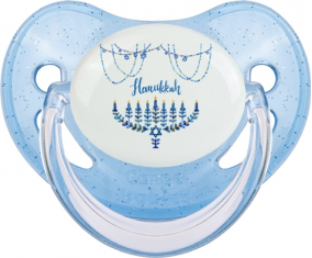 Judaísmo: Diseño hanukkah-4: Punta fisiológica tetina de lentejuelas azules