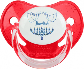 Judaísmo: Diseño de Hanukkah-4: Punta fisiológica tetina de lentejuelas rojas