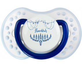 Judaísmo: Diseño hanukkah-4: Punta tetina clásica azul marino-blanco Lovi Dynamic