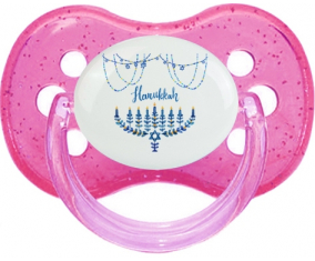 Judaísmo: Diseño hanukkah-4: Punta de cereza tetina rosa de lentejuelas