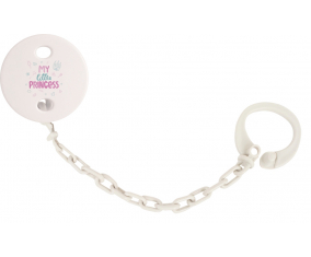 Attache-tetine Mi pequeña princesa diseño-1 color blanco