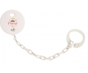 Attache-tetine Mi pequeña princesa diseño-2 color blanco