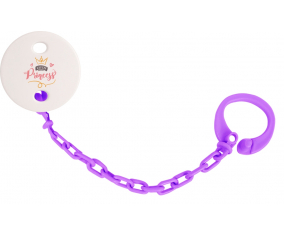 Attache-tétine Mi pequeña princesa diseño-2 color Violeta