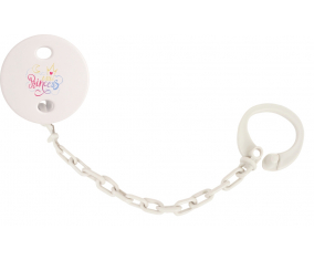 Attache-tetine Mi pequeña princesa diseño-7 color blanco