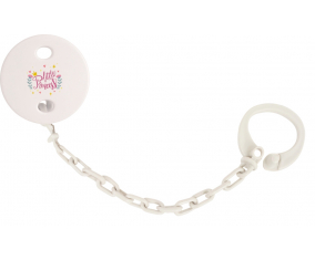 Attache-tetine Mi pequeña princesa diseño-8 color blanco