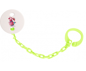 Attache-TetineAnimaux Funny Love design-1 color verde
