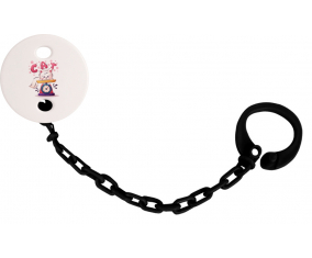 Attache-TetineAnimaux Funny Cat design-1 color negro