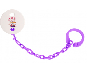 Attache-TetineAnimaux Funny Cat design-1 color Violet