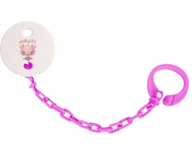 Attache-TetineAnimaux divertido ratón rosa fuschia color