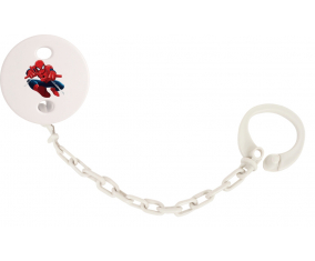 Attache-tetineSpiderman design-3 con nombre blanco