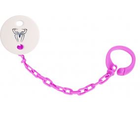 Attache-tetin Spiderman spider color Fuschia Pink