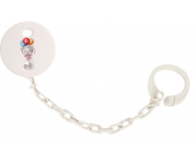 Attache-tétineAnimaux divertido diseño cat-2 color blanco
