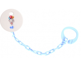 Attache-TetineAnimaux Funny Cat design-2 color azul cielo
