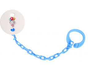 Attache-tétineAnimaux divertido diseño cat-2 color azul turquesa