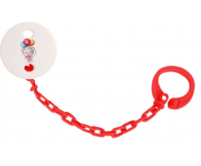 Attache-TetineAnimaux Funny Cat design-2 color rojo