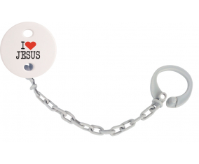 Attache-tétineO amo el color de Jesús Gris
