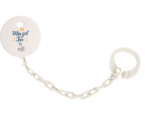 Attache-tétineJudaism: mazel tov hebreo design-2 color Blanco