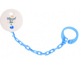 Attache-tétineJudaism: mazel tov hebreo design-2 azul turquesa
