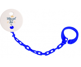 Attache-tétineJudaism: mazel tov hebreo design-2 Color marino