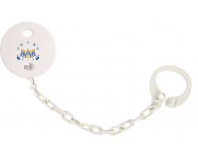 Attache-tétinJudaism: Diseño hanukkah-2 color blanco