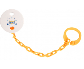 Attache-tétinJudaism: Diseño hanukkah-2 color naranja