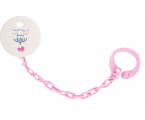 Attache-tétineJudaism: diseño Hanukkah-4 color rosa claro