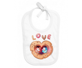 Bavoir bebé animales personalizados divertidos búhos amor
