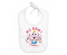 Bavoir bebé personalizado Hi Bro animales divertidos!