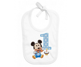 Bavoir número de cumpleaños personalizado de Mickey 1 de Disney