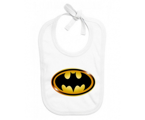 Bavoir bebé personalizado Batman logotipo negro y amarillo