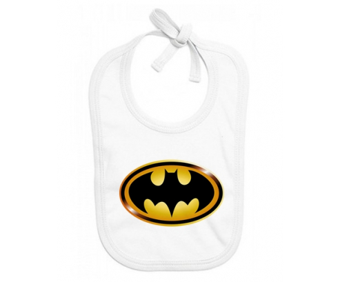 Bavoir bebé personalizado Batman logotipo negro y amarillo
