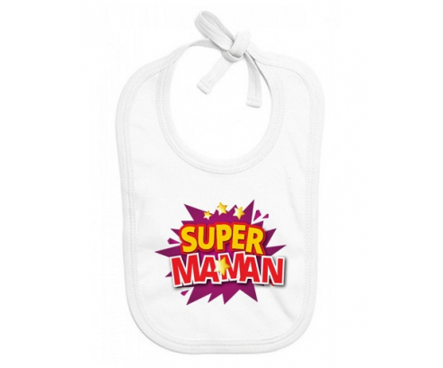 Bavoir bebé personalizado super mamá