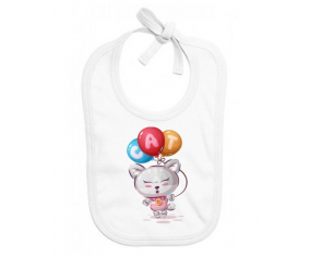 Bavoir bebé personalizado animales divertidos gato diseño-2