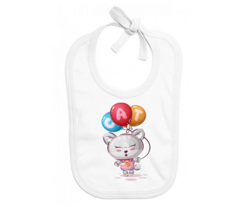 Bavoir bebé personalizado animales divertidos gato diseño-2