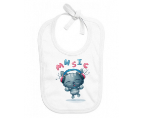 Bavoir bebé personalizado animales divertidos música