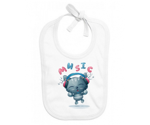 Bavoir bebé personalizado animales divertidos música