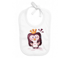 Bavoir bebé animales personalizados divertido pinguin carta del corazón